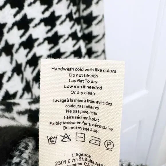 L'AGENCE Maddy Houndstooth Double Breasted Cardigan